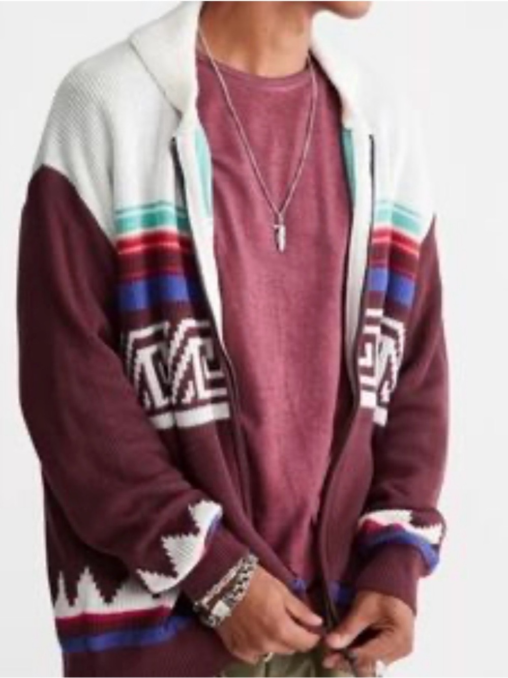 Urban Outfitters BDG Tacoma Patterned Full Zip Cardigan NWT